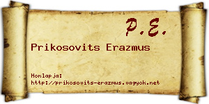 Prikosovits Erazmus névjegykártya